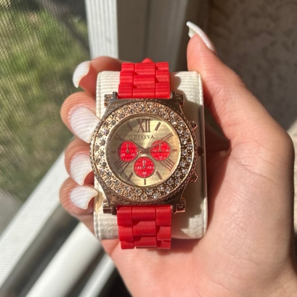 Red and gold watch